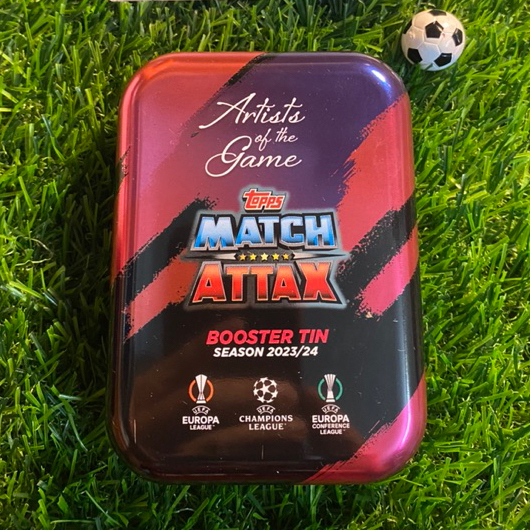 EMPTY NEWS - TIN BOOSTER - สีชมพู - TOPPS MATCH ATTAX 2023/24 (ไม่มีสารการ์ด)