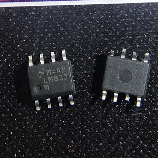 Combo 5 เครื่องขยายสัญญาณปฏิบัติการวาง LM833DT LM833 833 SOP-8 ใหม่