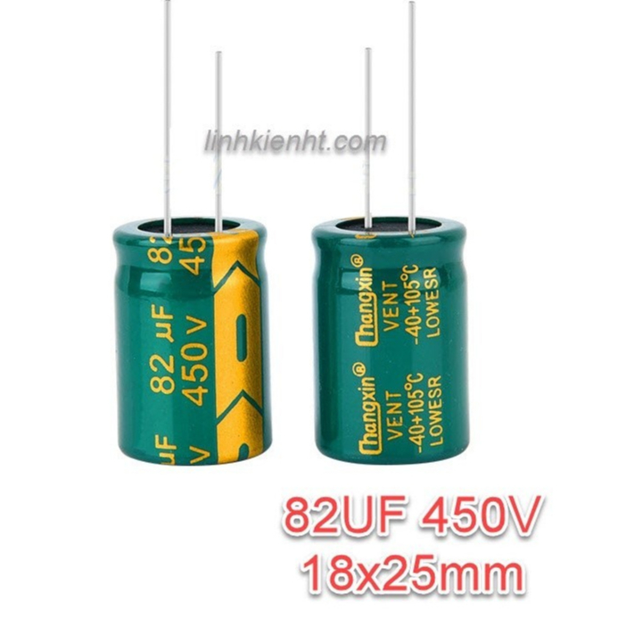 คาปาซิเตอร์ 82UF 450V 82uf ขนาด 18X25MM