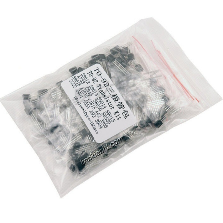 แพ็คเกจทรานซิสเตอร์สังเคราะห์ 18 ชนิด S9013 S9014 S8050 S8550 A4 A92 2N5401 2N5551 C945 2N3906 ฯลฯ