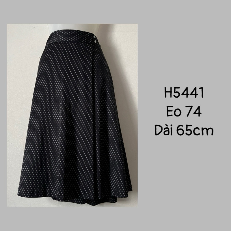 H5441 54 กระโปรงลายจุดญี่ปุ่น office streetwear 2hand กระโปรงญี่ปุ่น mori vintage fairy bho