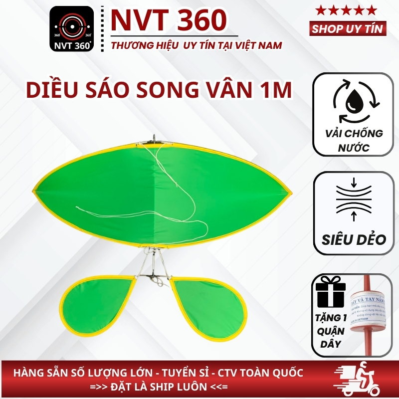 Song Van Dai Tra ขลุ่ยว่าวปีกถ้วยหางปลา 1m25 1m7 2m5 3m5 4m5 ประกอบราคาถูก - NVT 360