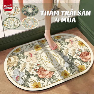 Thảm Trải Sàn Bếp, Thảm Nhà Tắm Siêu Thấm Hút, chống trơn trượt chất liệu tảo dễ vệ sinh 40cmx60cm