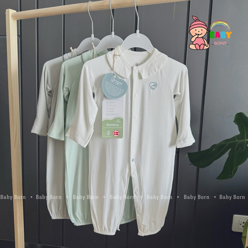 Bu Baby บอดี้สูทแขนยาวคอกลาง Peter pant 2 in 1 ใยไผ่ระดับพรีเมียม Bums BBB2102A3 Baby Born shop