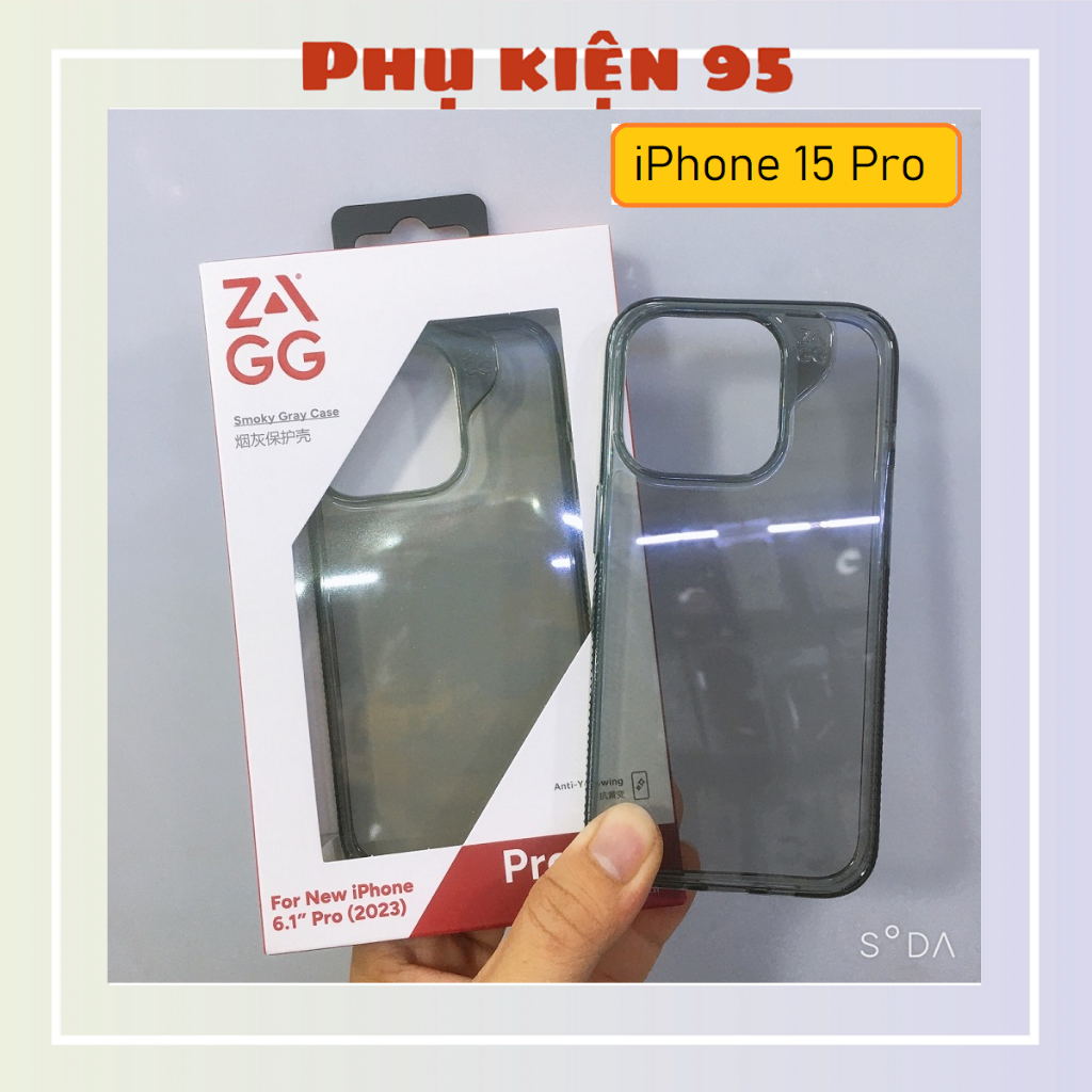 ZAGG เคส iPhone 15 Pro กันกระแทกสีเทา - สินค้าของแท้