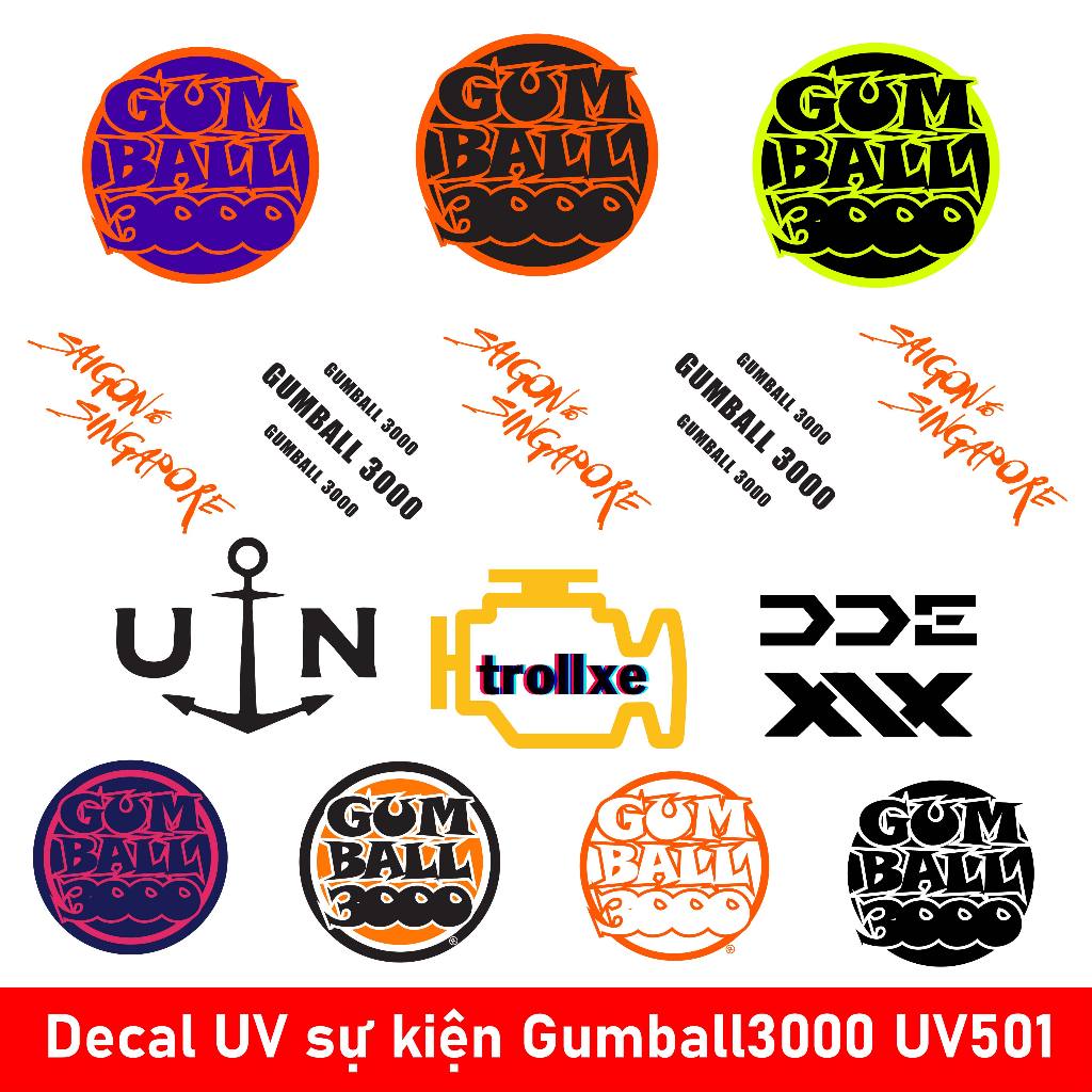 [ UV501 ] Gumball3000 งาน UV Decal ตกแต่งรถ โทรศัพท์ แล็ปท็อป คอมพิวเตอร์ หมวก ถ้วย ไมค์กันน้ํา