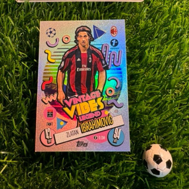 [ ของแท้ ] - 1ST EDITION - LEGEND - VINTAGE VIBES - TOPPS MATCH ATTAX 2025 - ZLATAN IBRAHIMOVIC (AC 