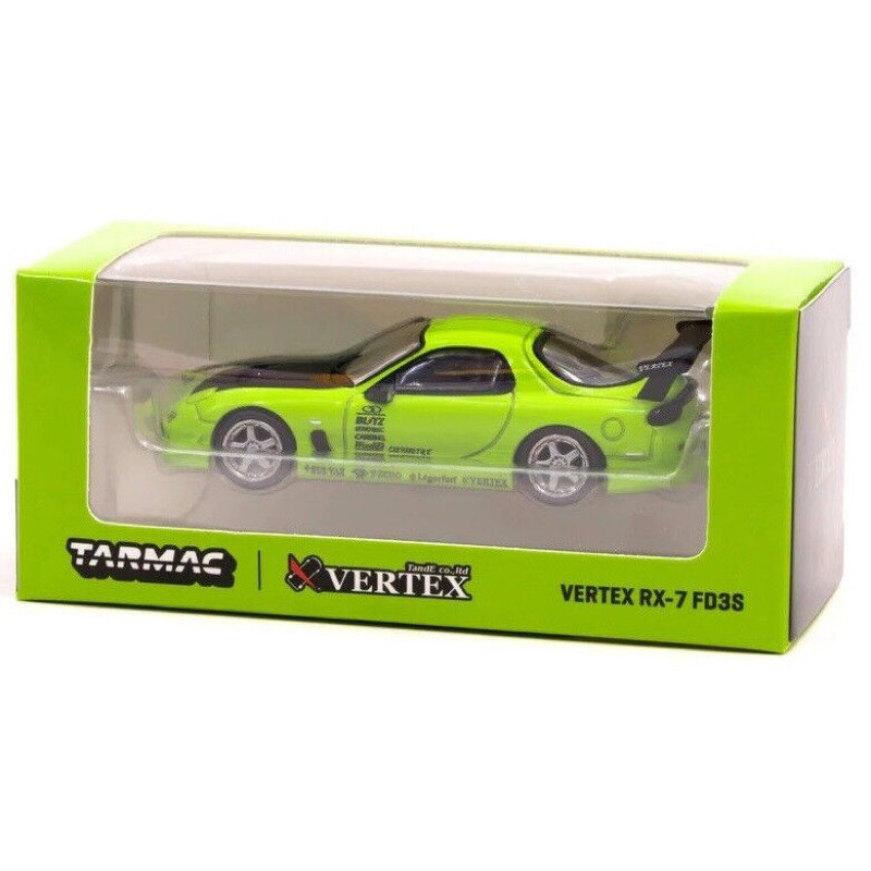 1/64 Tarmac Works GLOBAL64 VERTEX Mazda RX-7 (FD3S) รถโมเดลสีเขียวอ่อน