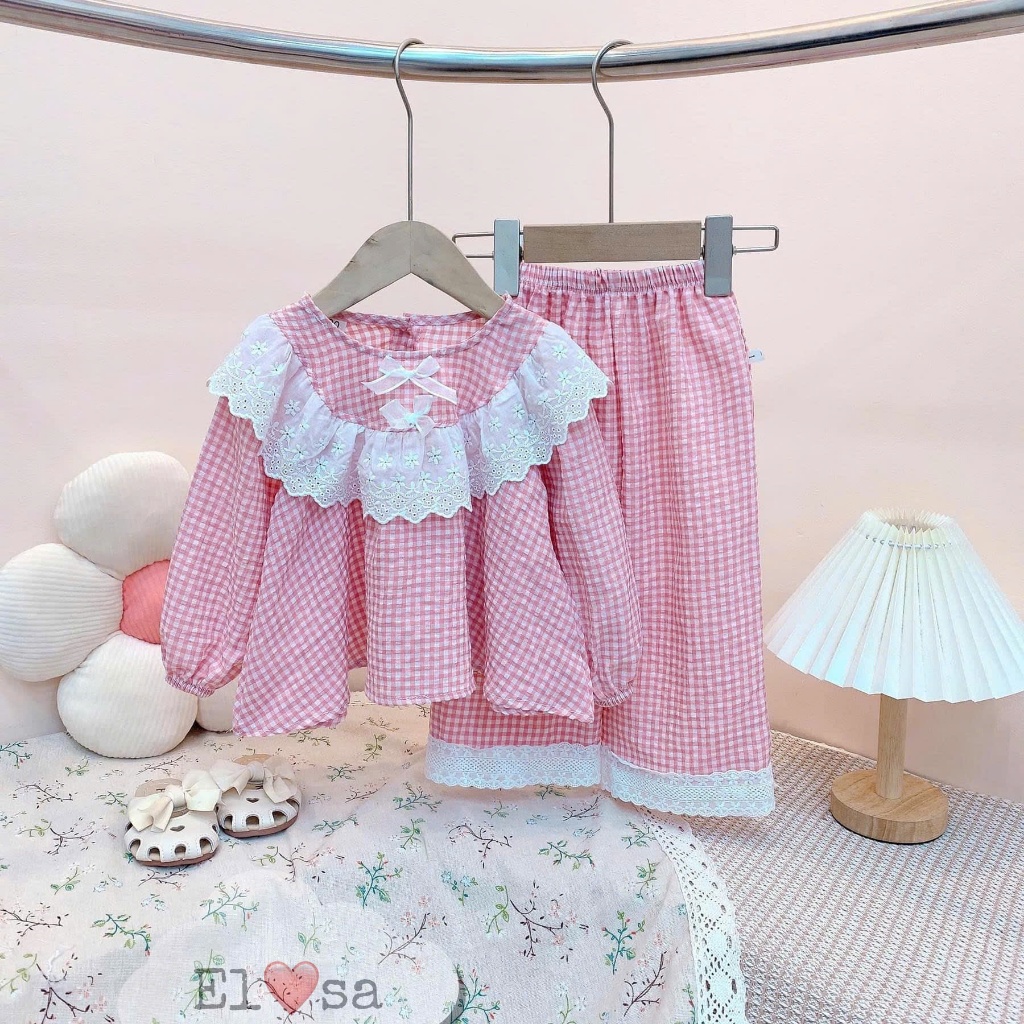 เสื้อผ้าเด็กผู้หญิง--ชุดลายสก๊อตแขนยาว 3 สีน่ารักสุด ๆ สําหรับเด็กผู้หญิง annakids