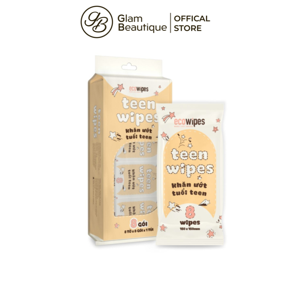 Eco Wipes Mini Teen Wet Wipes 8 แผ่น Glam Beautique