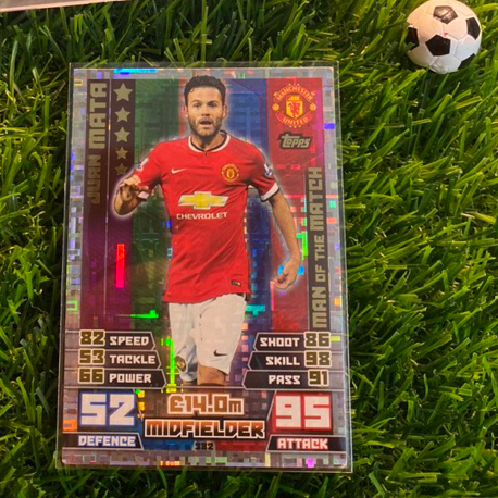 [ ของแท้ ] - MAN OF THE MATCH - TOPPS MATCH ATTAX 2014/2015 - JUAN MATA (MANCHESTER UNITED) (ไฟหน้า)