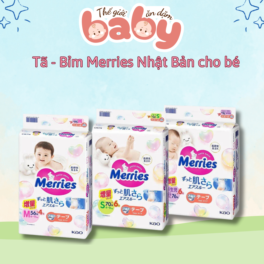 Merries ผ้าอ้อมในประเทศ Plus กางเกงจัมโบ้ ไซส์ NB96/S88/M68/L58/M64/L50/XL44/XXL28/M58TC