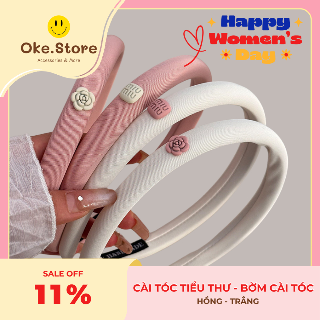 ที่คาดผม กิ๊บติดผมผู้หญิง Oke Store ที่คาดผมพื้นฐานผสมเครื่องประดับผมเครื่องราง miumiu 7C2