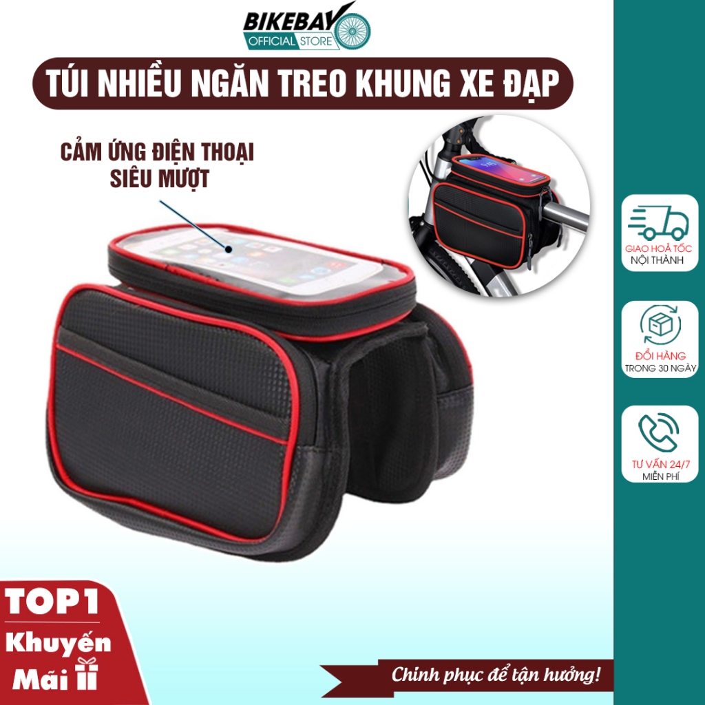 Bikebay Official Store กระเป๋าจักรยานกีฬากันน้ํา 4 ช่อง พร้อมจอไวต่อความไว - T4N