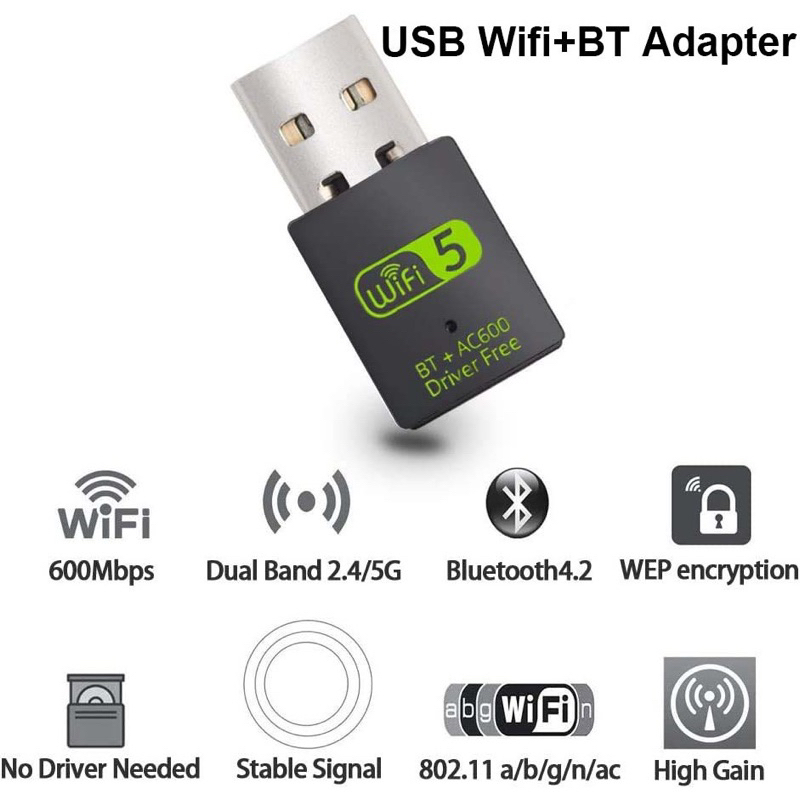 USB WIFI 5G, USB BLUETOOTH 2 IN 1 BLUETOOTH 5.0 WIFI RECEIVER สําหรับ PC POWERFUL, แล็ปท็อป