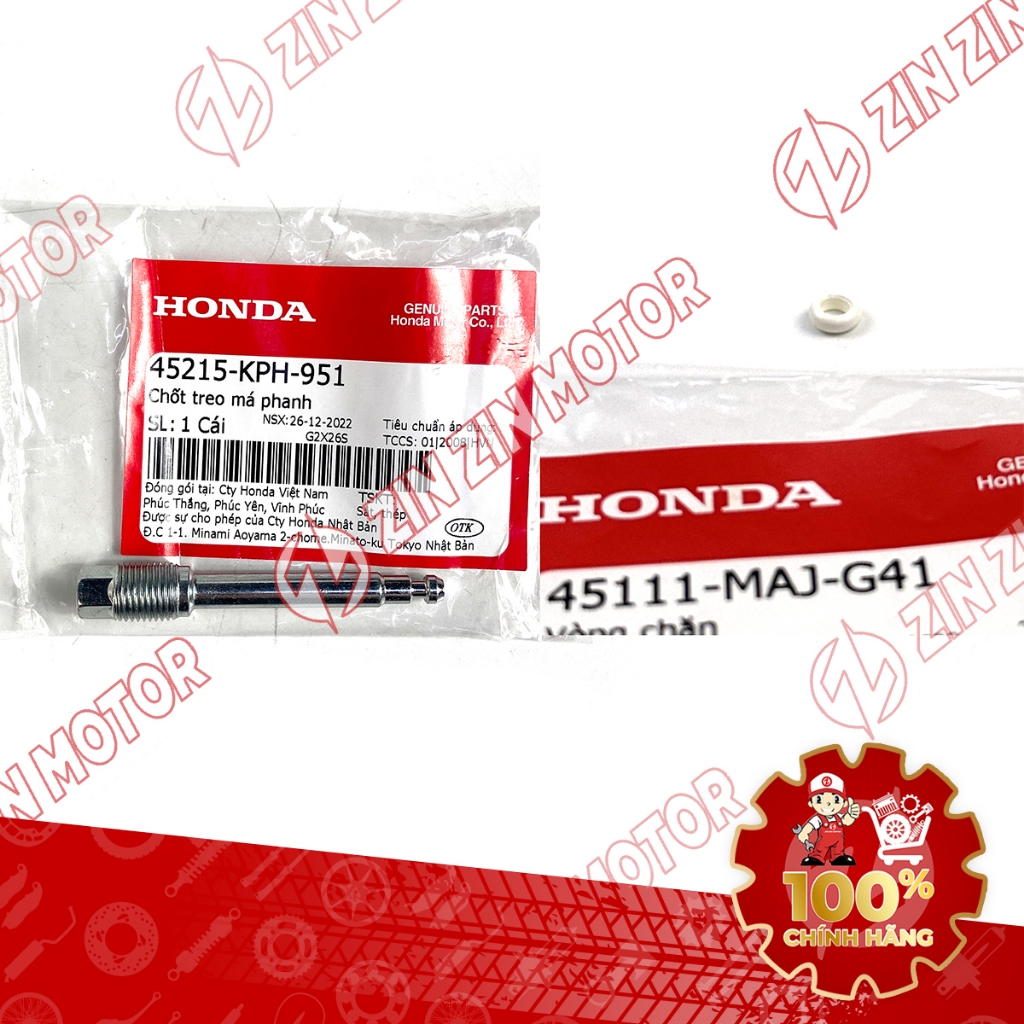 ของแท้ Vario 160 บล็อกน้ํามันเบรกหน้าและสลักเกลียวช่วงล่าง 45215-KPH-951, 45111-MAJ-G41 - ZZM