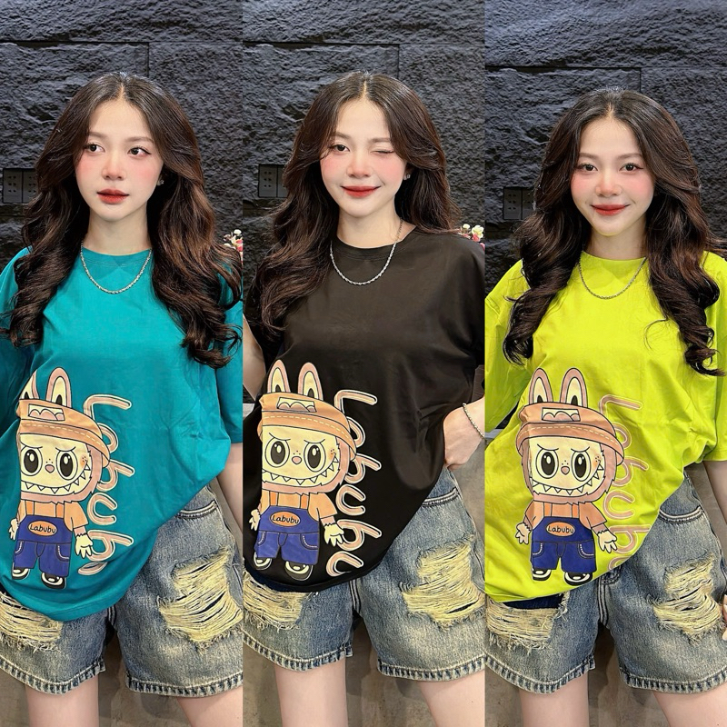 เสื้อยืดผ้าฝ้ายไทยผู้หญิง WIDE FORM ผสม La Bu B789 สุดฮอต (LBB B789 ทรงหลวม)