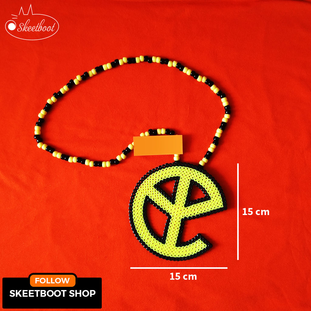 สร้อยคอ Kandi Yellow Claw - สร้อยคอ perler สีเหลือง - เครื่องประดับเทศกาล rave edm