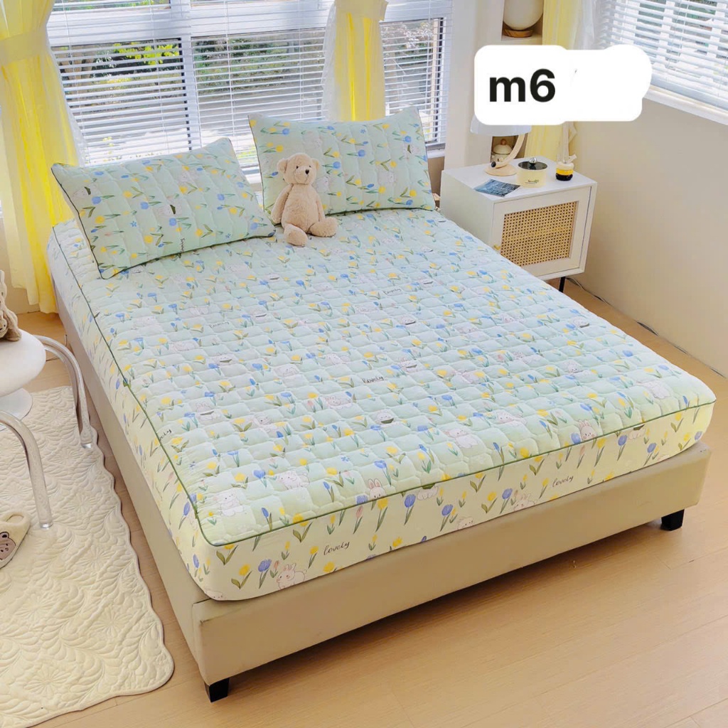 SET 3 ชิ้น SOFT AND COOL WELDED BEDDINGS, BEDDING SET WITH FLOWER PATTERN Cushion 15CM