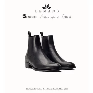 Chelsea Boots Classic LEMANS CB01 รองเท้าหนังวัวพร้อมพื้นรองเท้าส้นสูง 5 ซม. LEMANS พิเศษส้นสูง 18 ซม. 24 เดือน