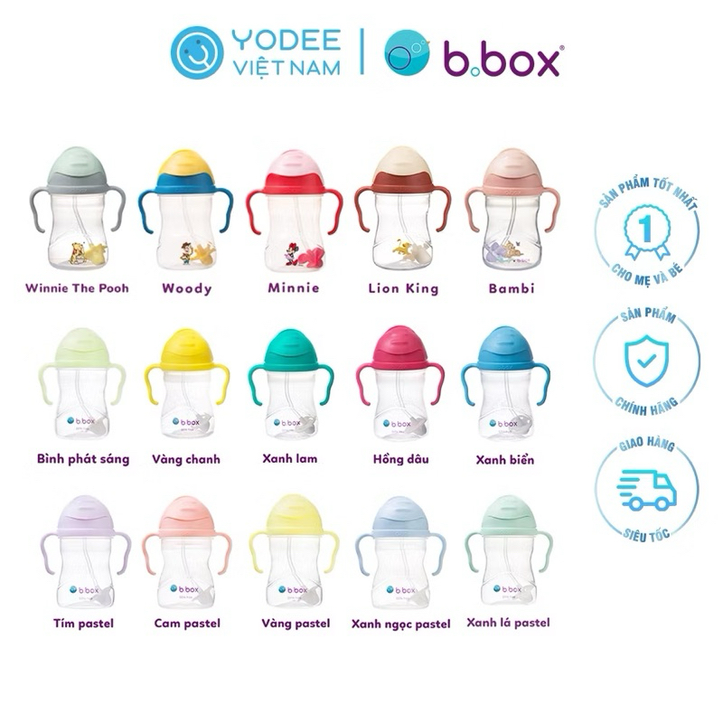 B.box BBox แก้วหัดดื่ม ขวดน้ําดื่ม Disney สําหรับเด็กทารก ความจุ 240ml