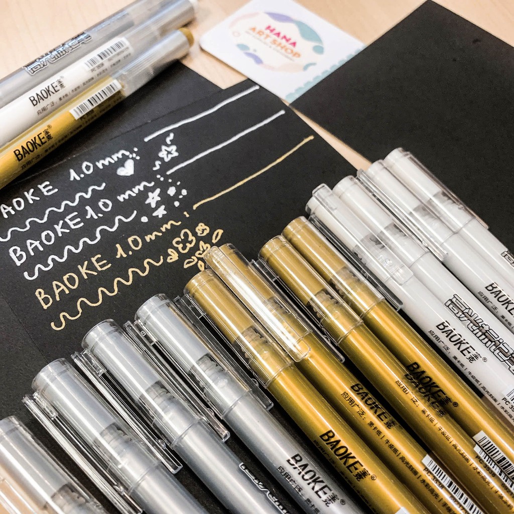 ปากกาเจล BAOKE White /Gold /Silver - 1.0mm Nib White Pen