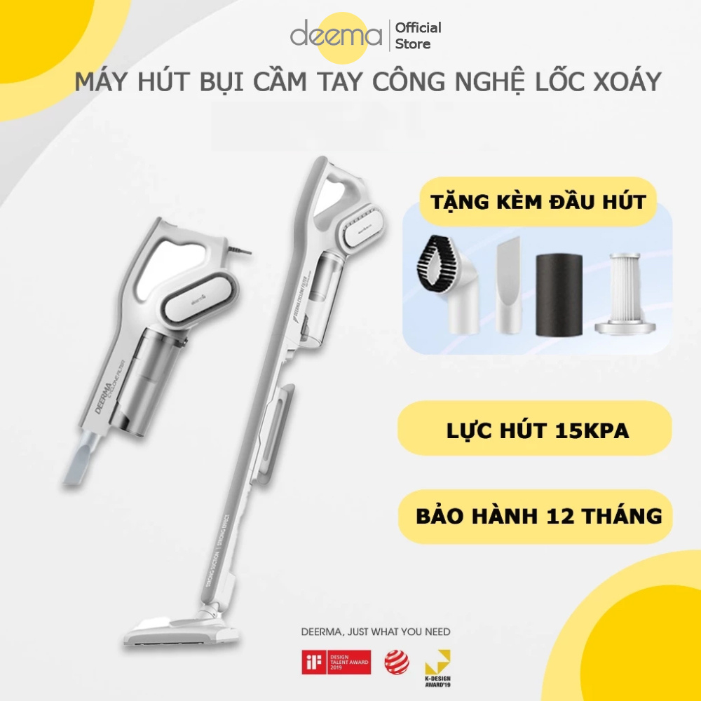 Deerma DX300, DX700 เครื่องดูดฝุ่นมือถือ พลังดูด 15000Pa พร้อมหัวดูดมัลติฟังก์ชั่น 3 หัวสําหรับ 12 เ