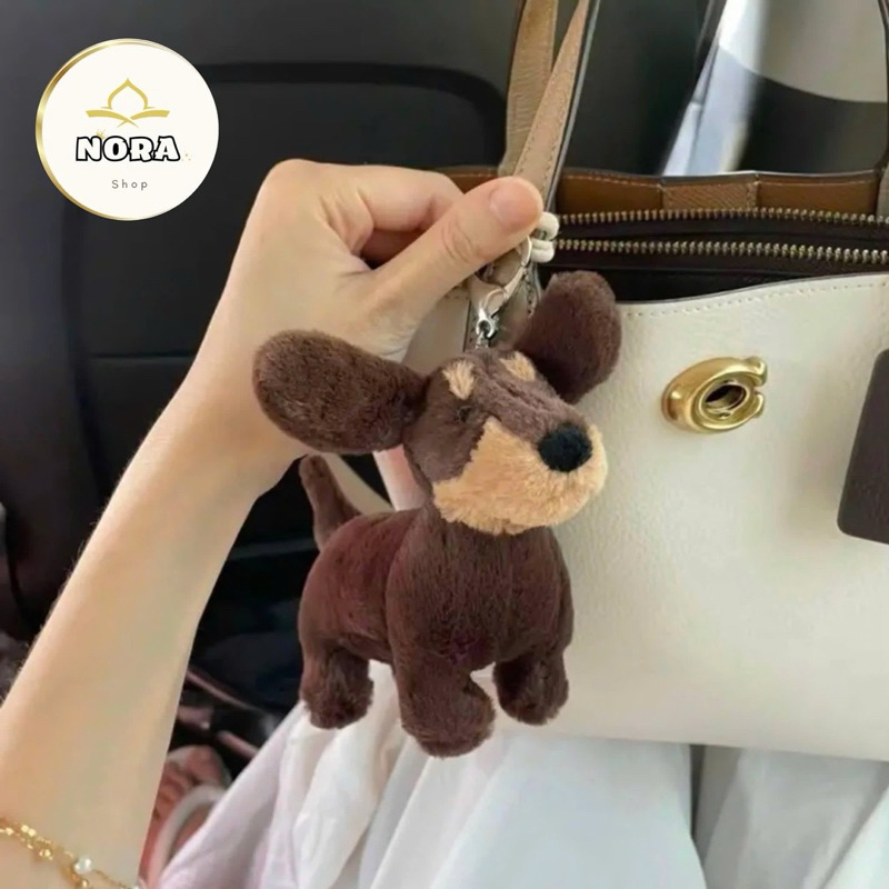 (Excess) JELLYCAT Otto Sausage Dog Bag Charm - JELLYCAT Keychain Cute Sausage Dog Full Tag Free Dust