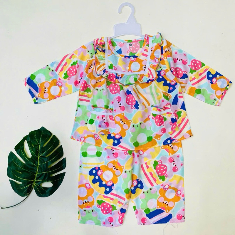 9-19kg GIRLS ชุด tole/ลินินแขนยาวติดกระดุมไหล่ (LINK