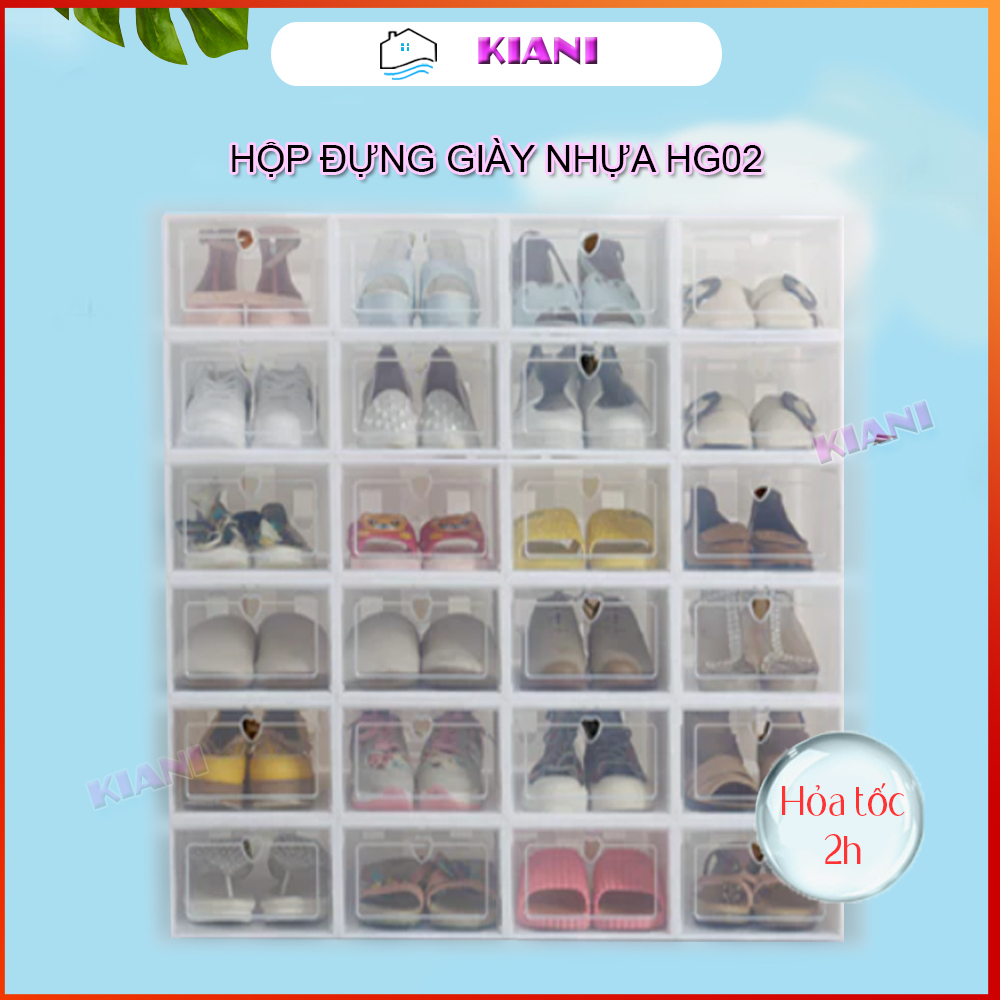 กล่องรองเท้าพลาสติกแข็งใส, ชั้นวางรองเท้าขนาดใหญ่สําหรับงานหนัก 4 กก. HG02 Kiani