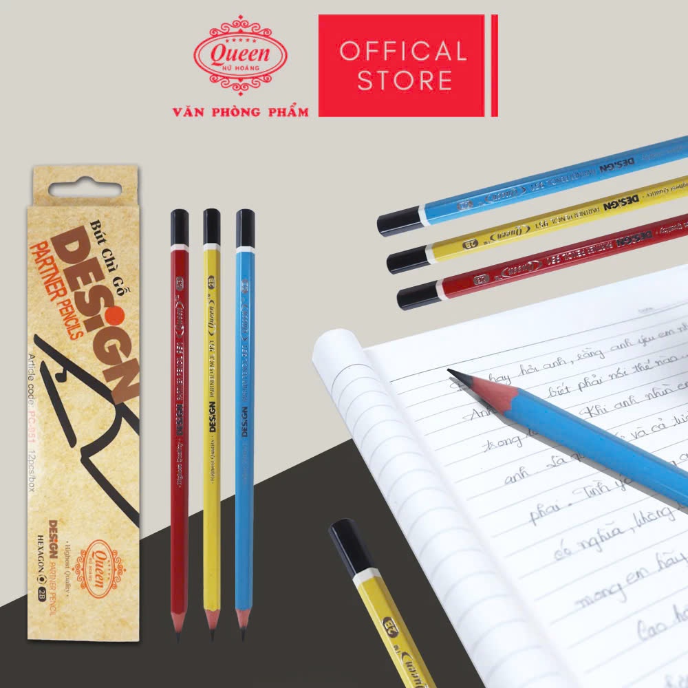 Box 12 Pencils 2B Queen - 2B Design Partner PC-951