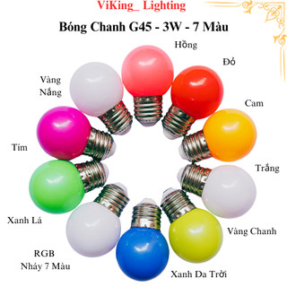 ( COMBO 10 ) Bóng đèn Led Tiết Kiệm Điện Bóng Chanh Bóng Trứng G45 3W 7 màu Trang Trí Chiếu Sáng Ngoài Trời Chống Nước