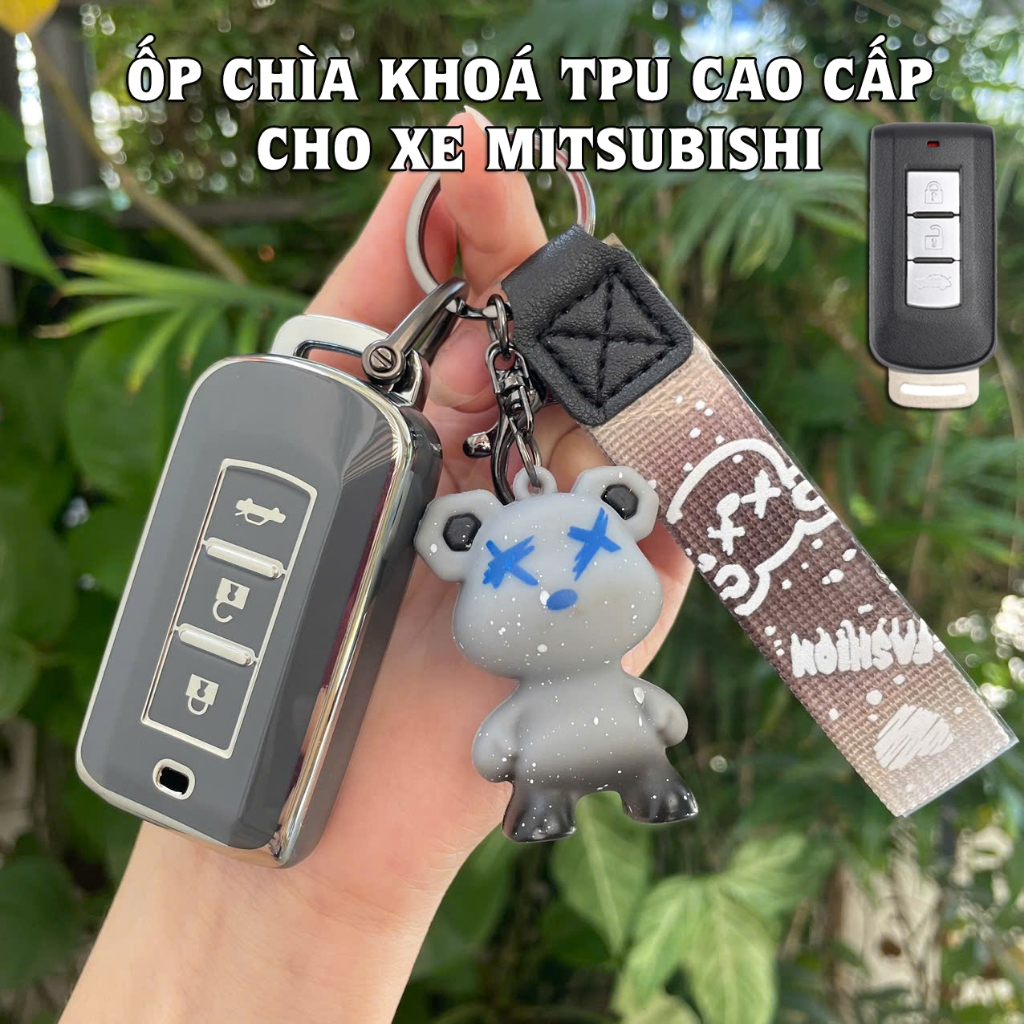 เคสกุญแจ TPU ชุบโครเมียม สําหรับ Mitsubishi, Xpander, Xforce, Outlander, Attrage (รุ่น 3 ปุ่ม)