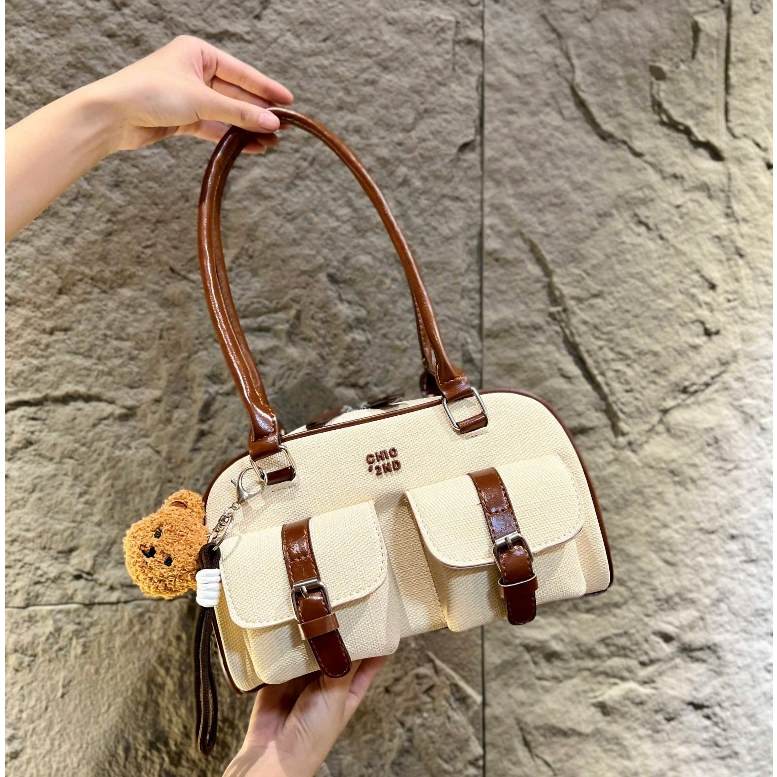 กระเป๋าถือสตรี, Chio2nd Hottrend Box Shape Bag มาพร้อม Charm สุดน่ารัก ขนาด 28cm - TXN061