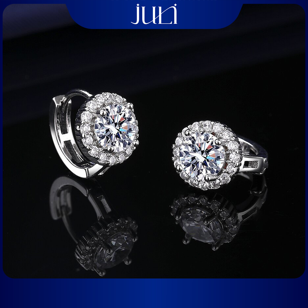 ต่างหู JULI พร้อมหิน Moissanite ขนาดใหญ่สุด | สีสวย สะท้อนแสงวิบวับ | KT123 JULI