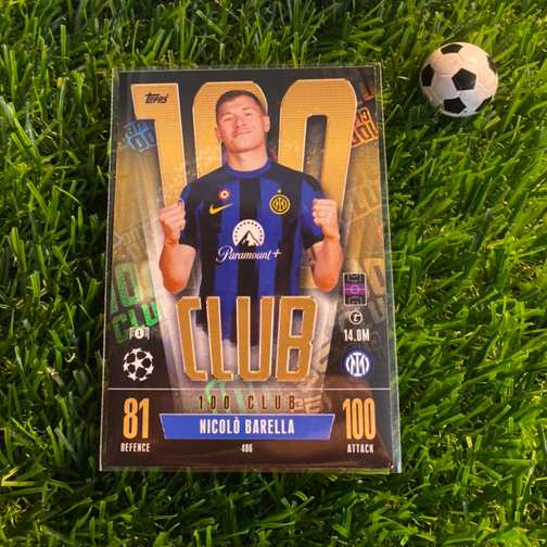 [ ของแท้ ] - 100 CLUB - TOPPS MATCH ATTAX 2024 - NICOLO BARELLA (INTER MILAN)