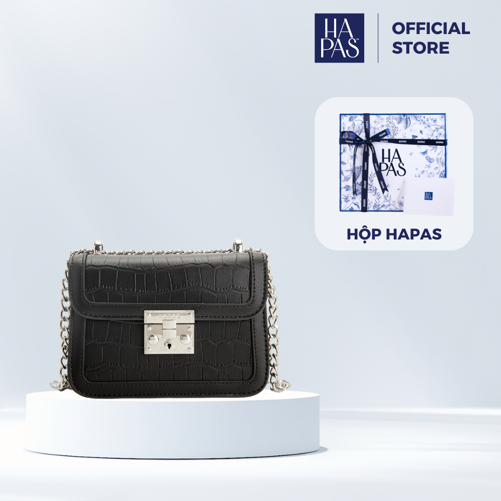 Hapas Womens Handbag New Solid Pattern Crossbody Bag Size 18 HAPAS - TDC240285 - กระเป๋าหนังพรีเมี่ย