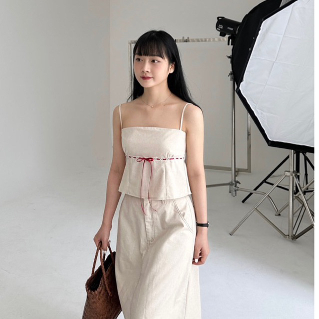 เสื้อกล้ามผ้าลินิน แต่งลูกไม้ | ส้มส์ | เจลลี่ท็อป