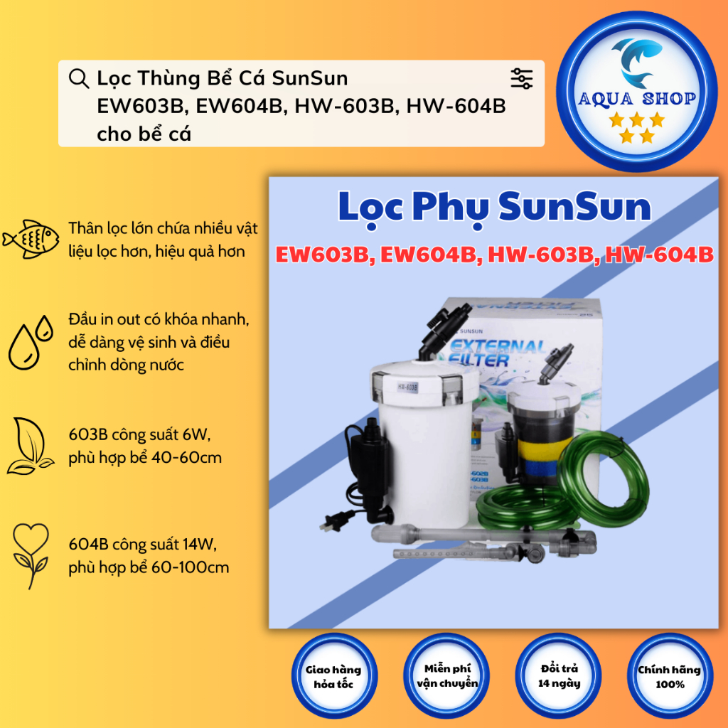 Sunsun Tank Filter EW603B, EW604B, HW-603B, HW-604B - Sunsun External Filter EW-603B, EW-604B, HW-60