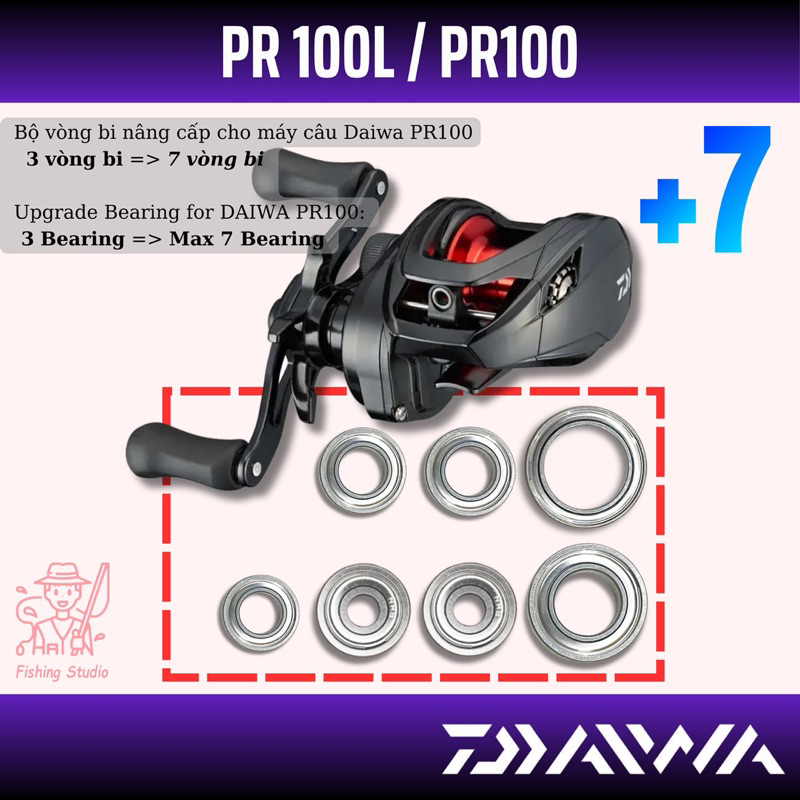 ชุดลูกปืนสําหรับรอกตกปลาแนวนอน DAIWA PR100