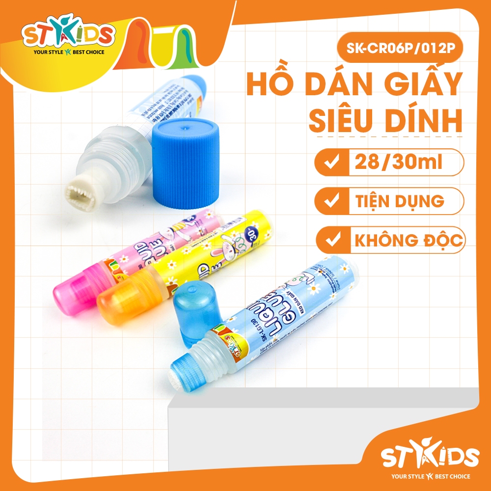 กาวกระดาษ เหนียวสุด 1 ปลาย - 2 ปลาย | ความจุ 30มล| ปลอดสารพิษ ปลอดภัย | Stacom SK_LG030, SK_LG130