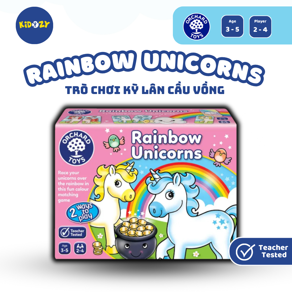 เกมทางปัญญา Rainbow Unicorns - Orchard Toys ช่วยให้เด็กจดจําสีและความสามารถในหน่วยความจํา