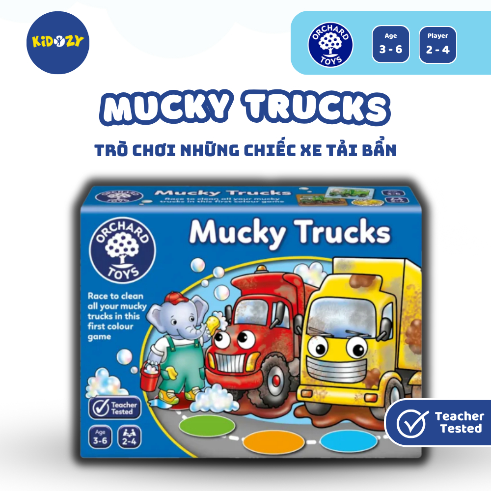 เกมทางปัญญา Mucky Trucks - Orchard Toys ช่วยให้เด็กจดจําสีและความจํา