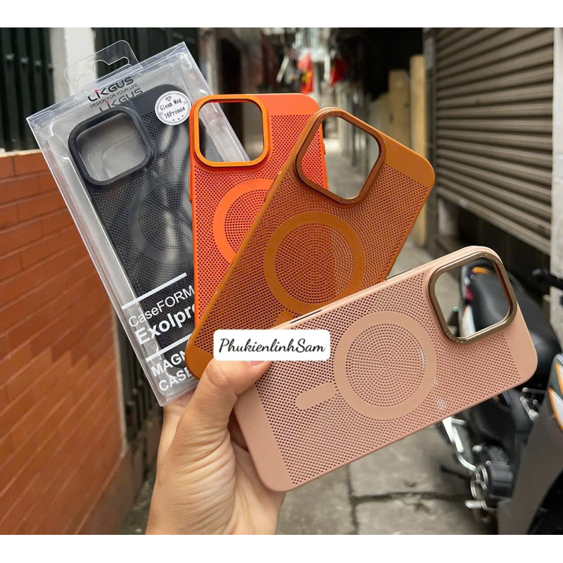 [iP 16 Pro Max] เคสตาข่ายแม่เหล็ก likGus รองรับการชาร์จสําหรับ iPhone 16 Pro Max/ 16 Pro พร้อมการกระ