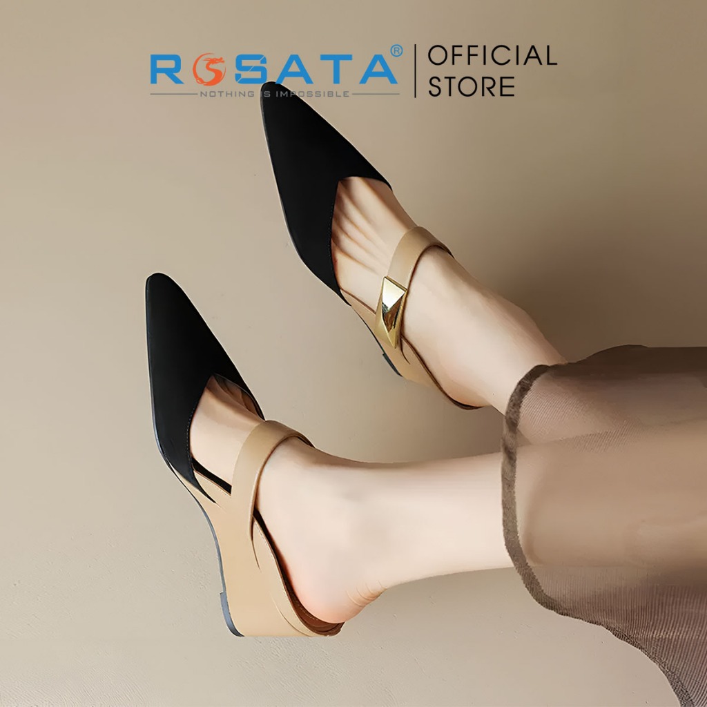 รองเท้าแตะส้นสูงผู้หญิงพร้อมสายรัดสีผสม ROSATA RO631 - VIETAMES PRODUCTS - BKSTORE