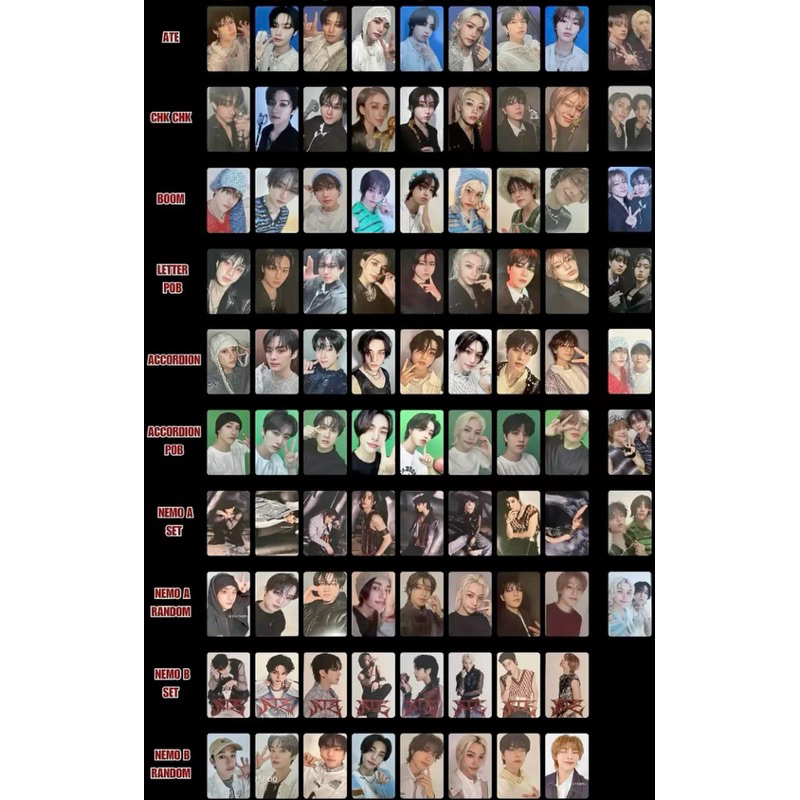 การ์ดอัลบั้ม Stray KIDS - ATE CHK CHK BOOM