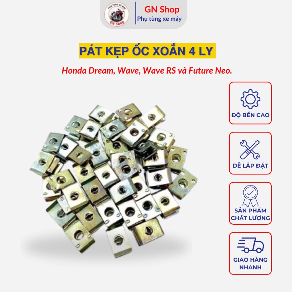 [FIRE] แคลมป์เกลียว 4 มม. แคลมป์แฟริ่ง Honda Yamaha สีขาว (รุ่นอัพเกรด) - GN Shop