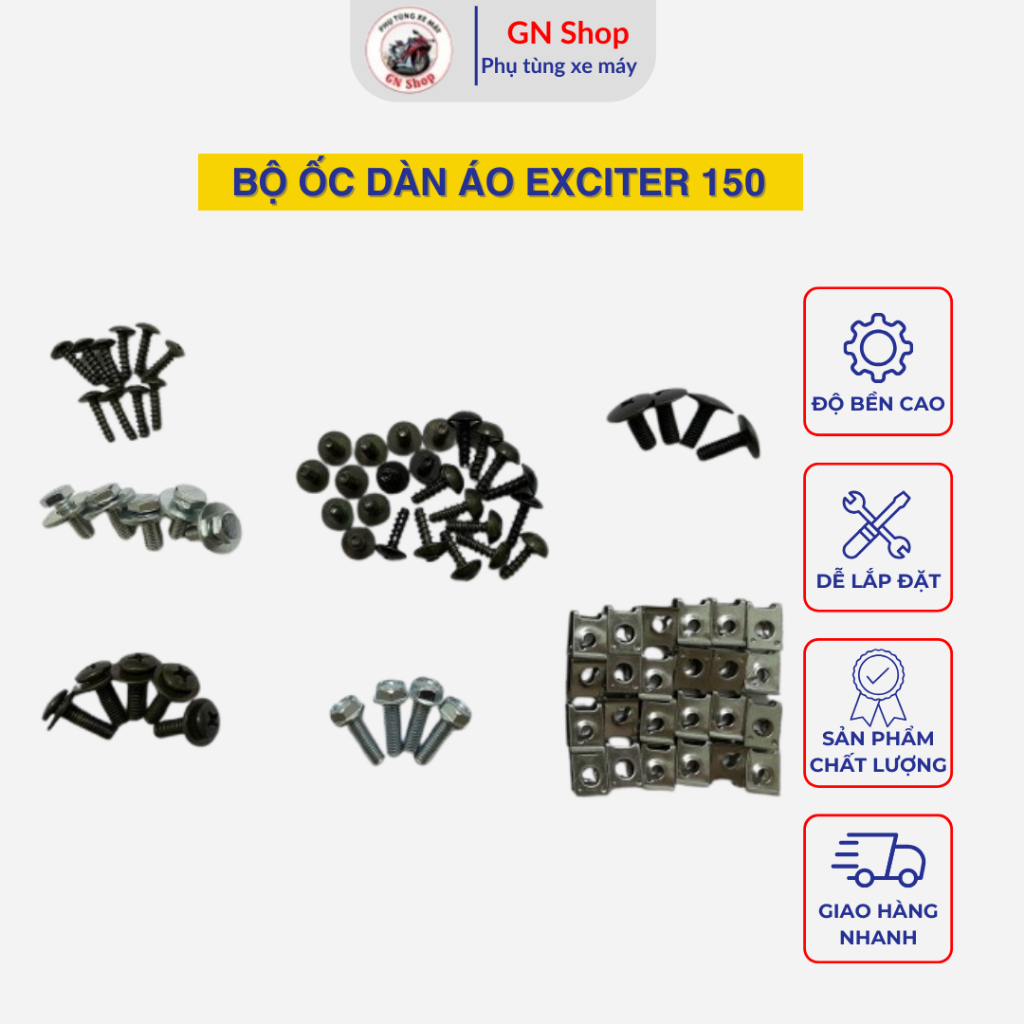 [FIRE] Exciter 150 ชุดสกรูแฟริ่งรถจักรยานยนต์ (ฝาครอบพลาสติก) - GN Shop