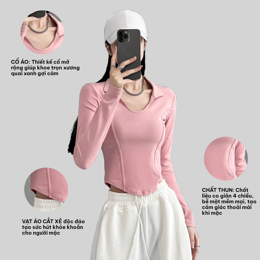 Monally เสื้อครอปสําหรับผู้หญิงหลายสีพื้นฐาน N7 M.ATDT.050