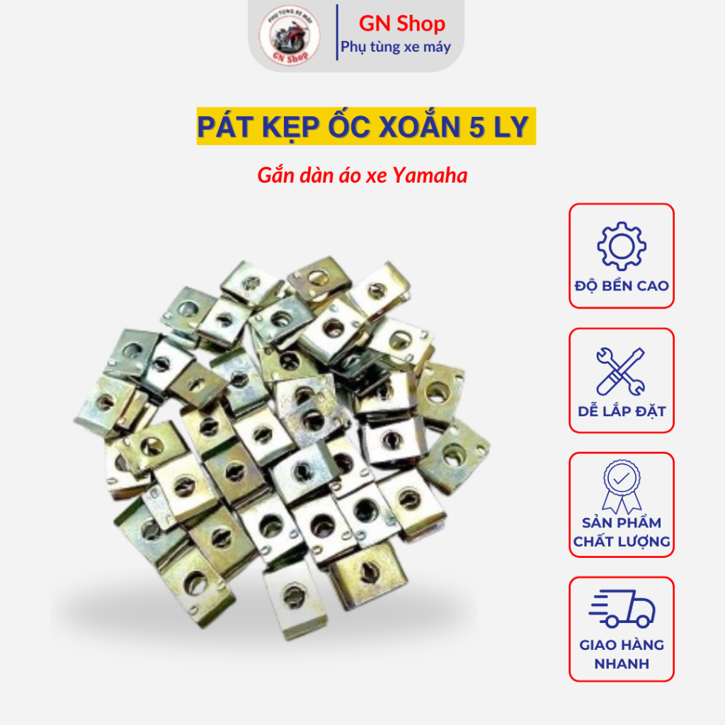 [FIRE] แคลมป์เกลียว 5mm แคลมป์แฟริ่ง Honda Yamaha สีขาว (คุณภาพดี) -GN Shop